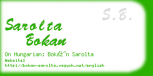 sarolta bokan business card